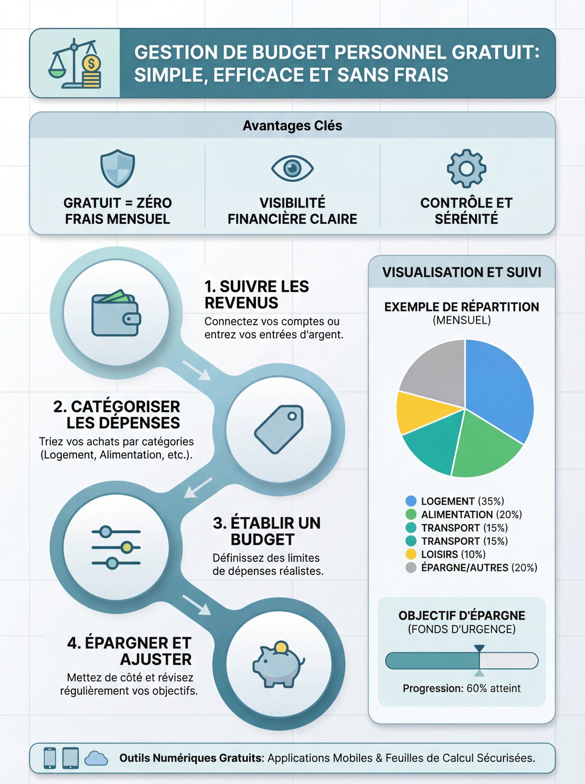 Infographie gestion de budget personnel gratuit