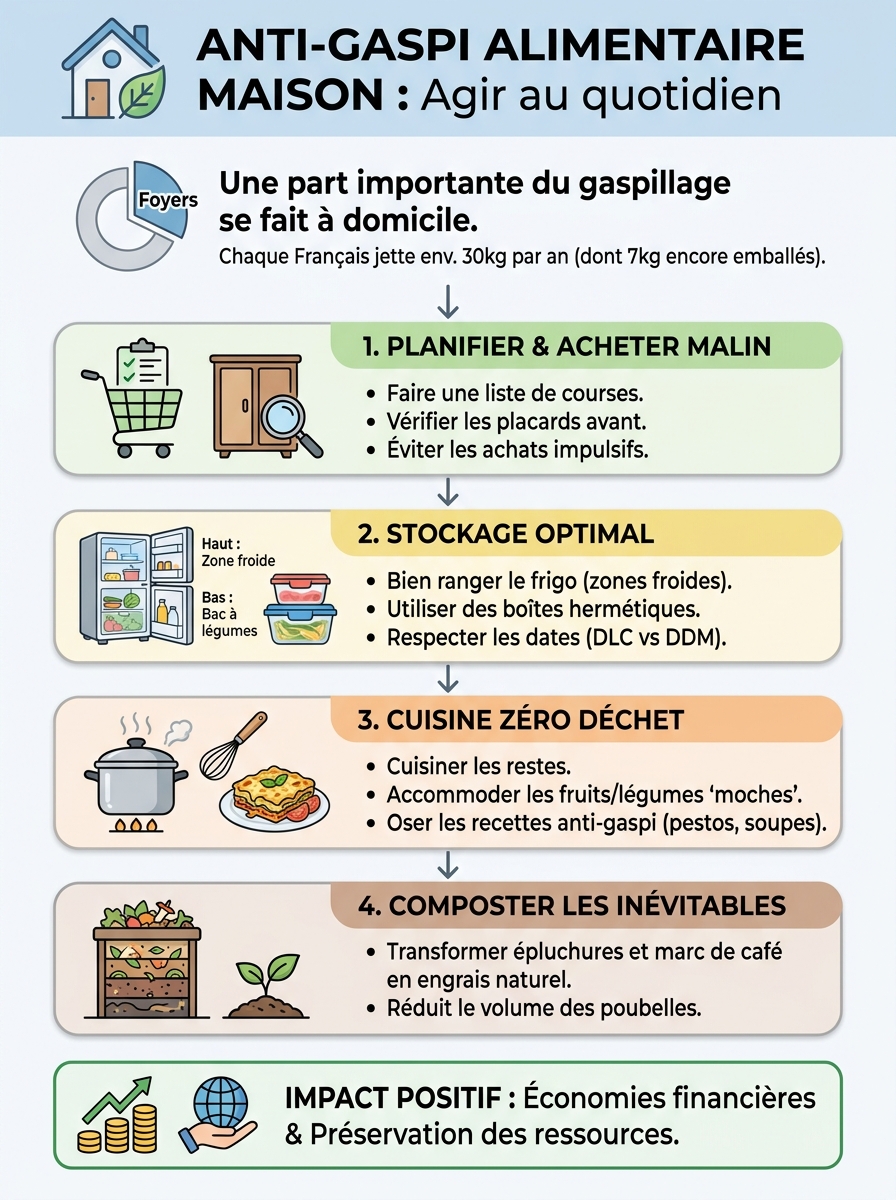 Infographie anti-gaspi alimentaire maison